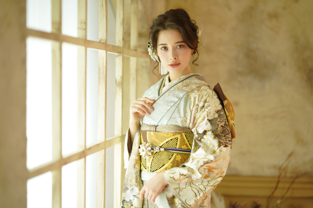 正絹振袖ラフィネモカ RF-14 -オパールグリーン- - 画像 (4)