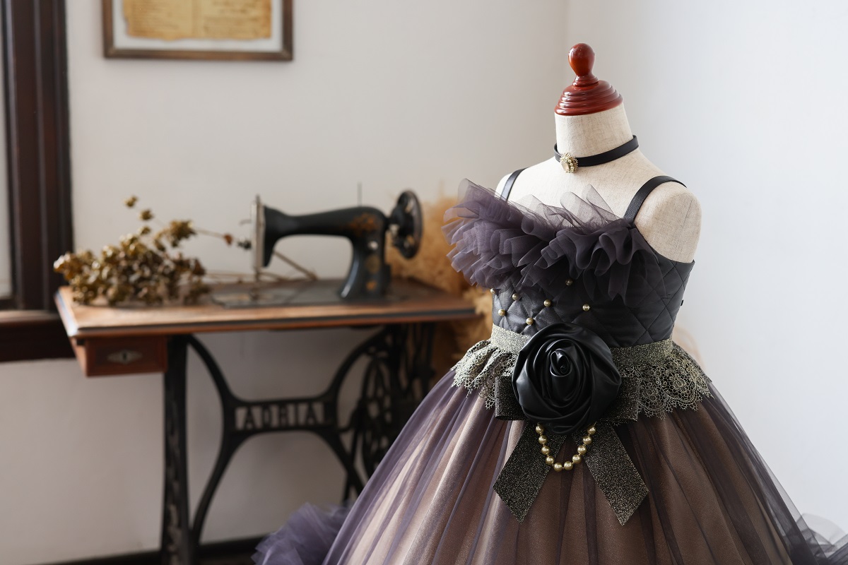 【現品120㎝】ロングドレスR-131 ブラック - 画像 (12)