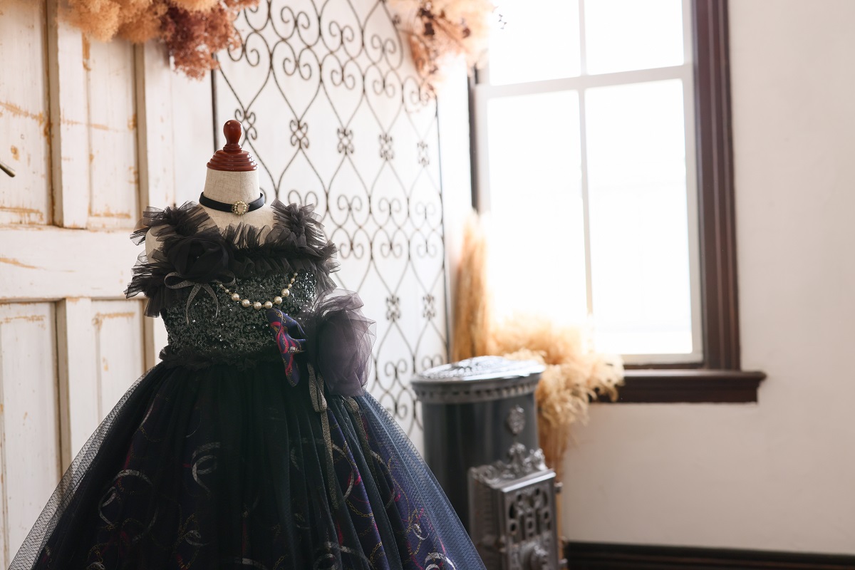 【現品120㎝】ロングドレスR-132 ネイビー - 画像 (7)