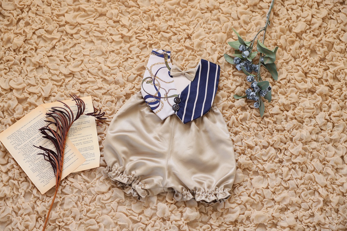 【現品70cm】スタイ・パンツset RB-54 ベージュ - 画像 (3)