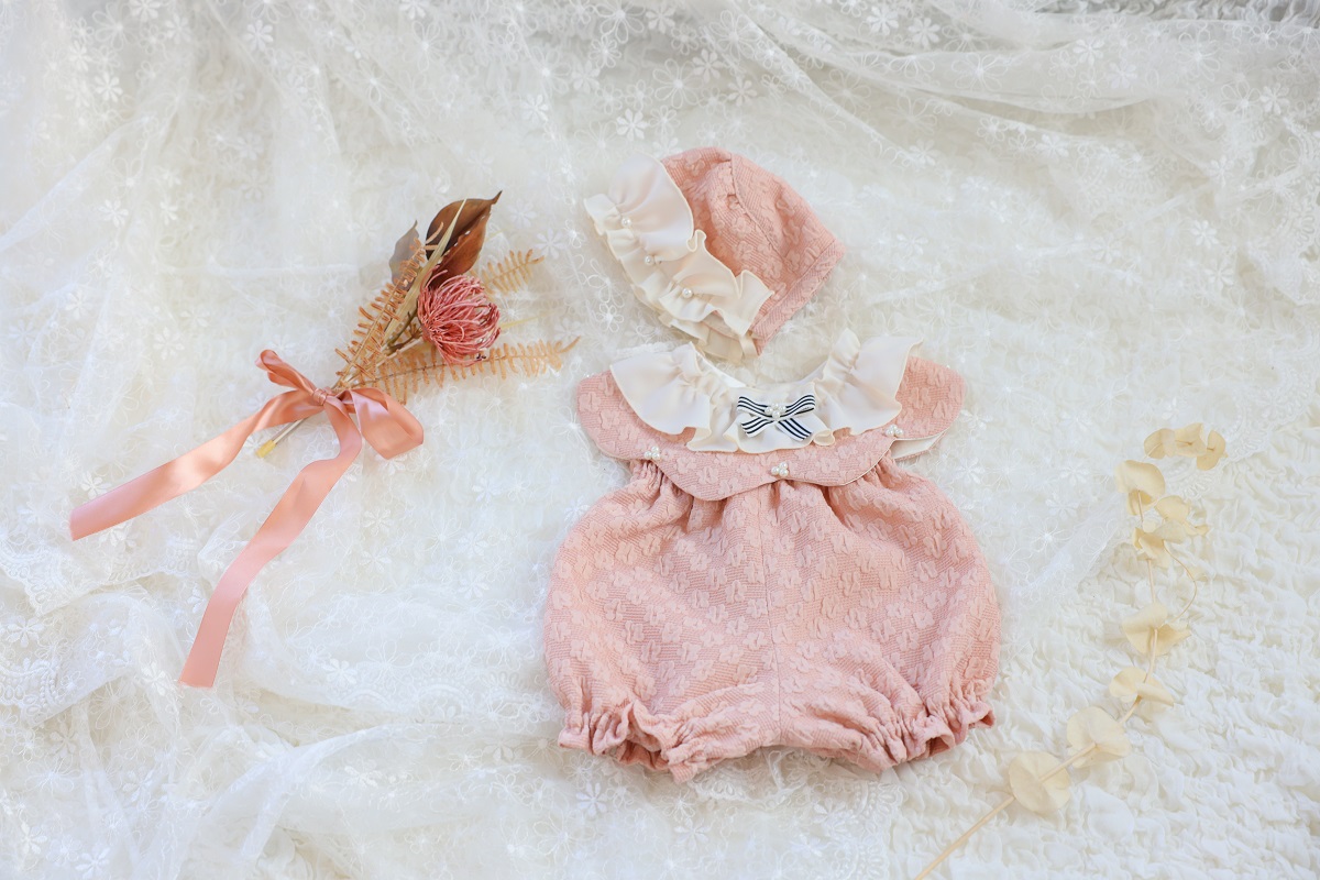 【現品60cm】フード・スタイ・パンツset RB-51 サーモンピンク - 画像 (3)