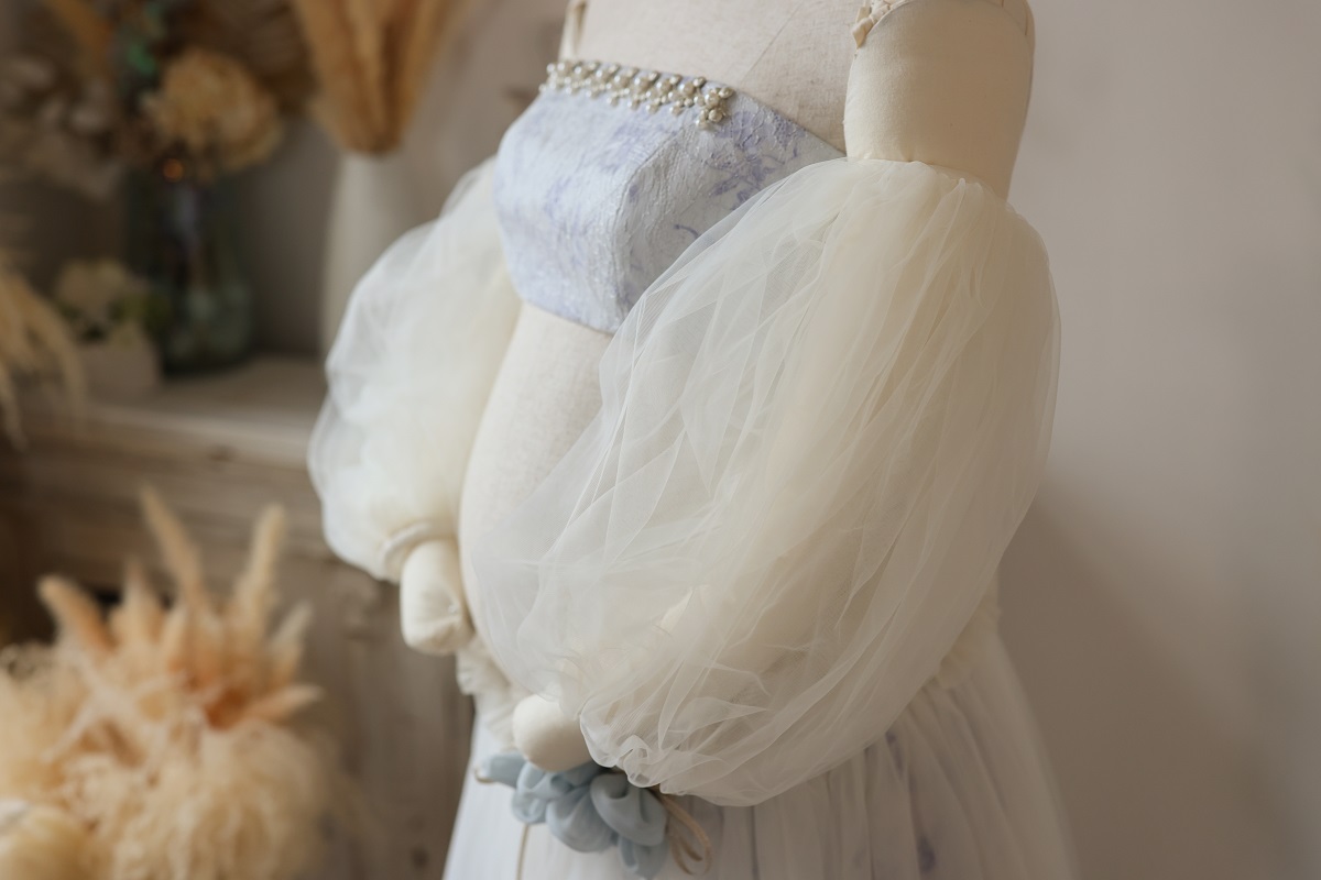 【現品】マタニティードレス R-2018 ブルー - 画像 (7)