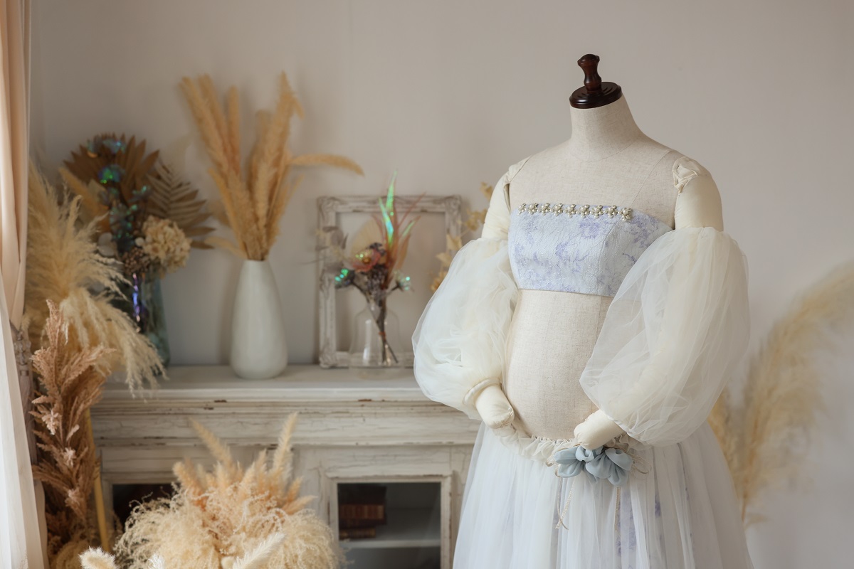 【現品】マタニティードレス R-2018 ブルー - 画像 (6)