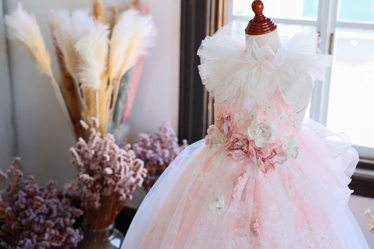 【現品120㎝】ロングドレスR-125 ピンク - 画像 (6)