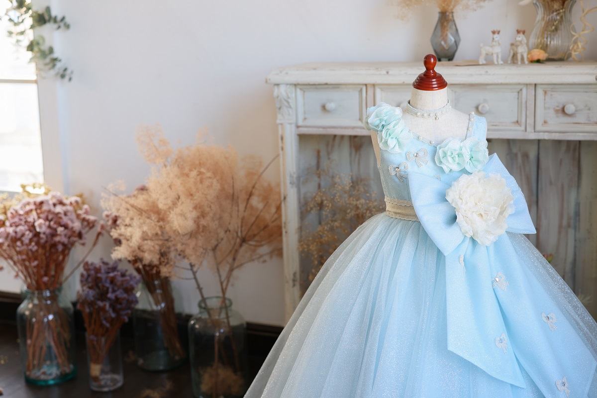 ロングドレスR-130　ブルー - 画像 (8)