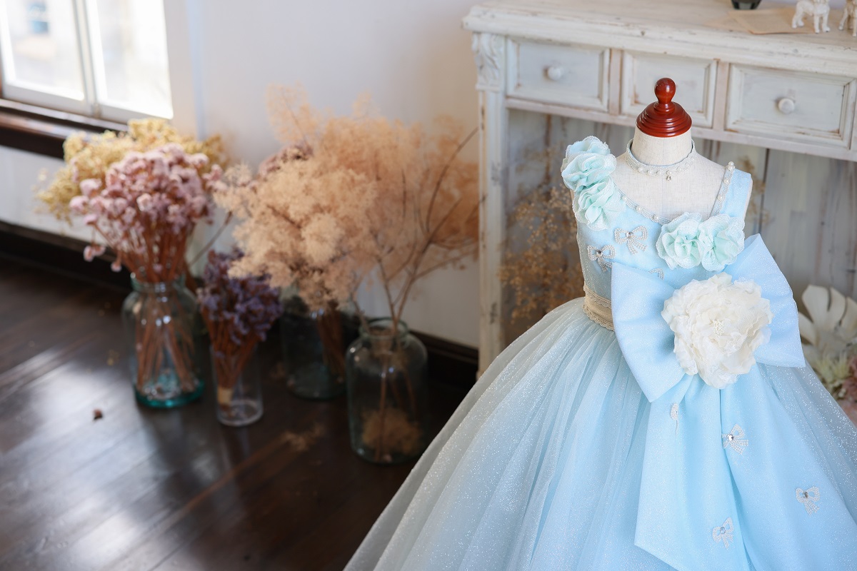 ロングドレスR-130　ブルー - 画像 (9)