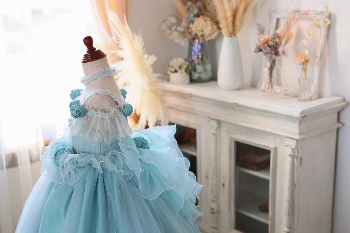 【現品120㎝】ロングドレスR-128 ブルー - 画像 (5)