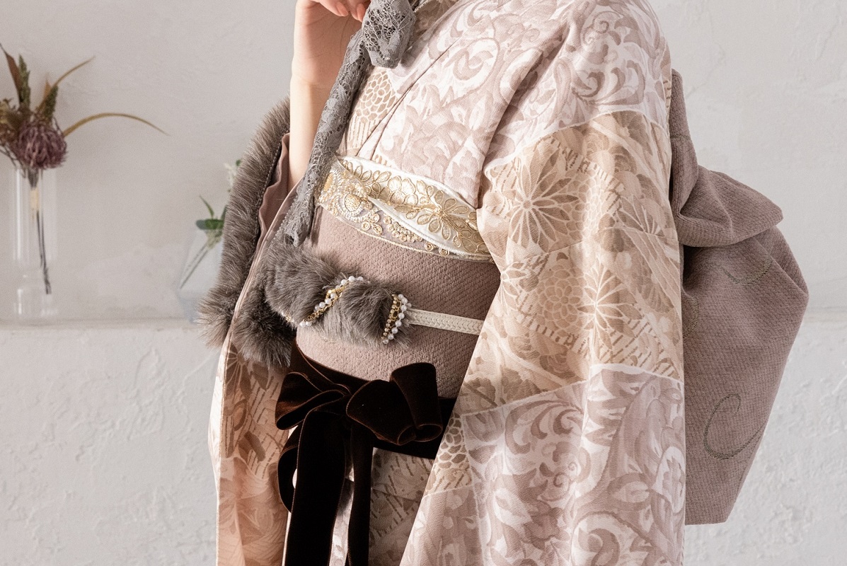 袋帯【正絹】振袖用 GFO-62 ブラウン