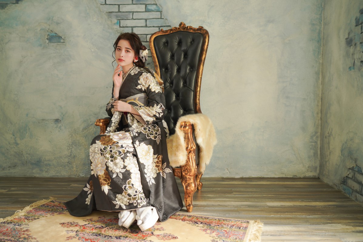 正絹振袖ラフィネモカ RF-15 -ディープグレー- - 画像 (18)