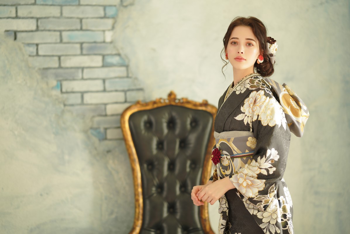 正絹振袖ラフィネモカ RF-15 -ディープグレー- - 画像 (16)