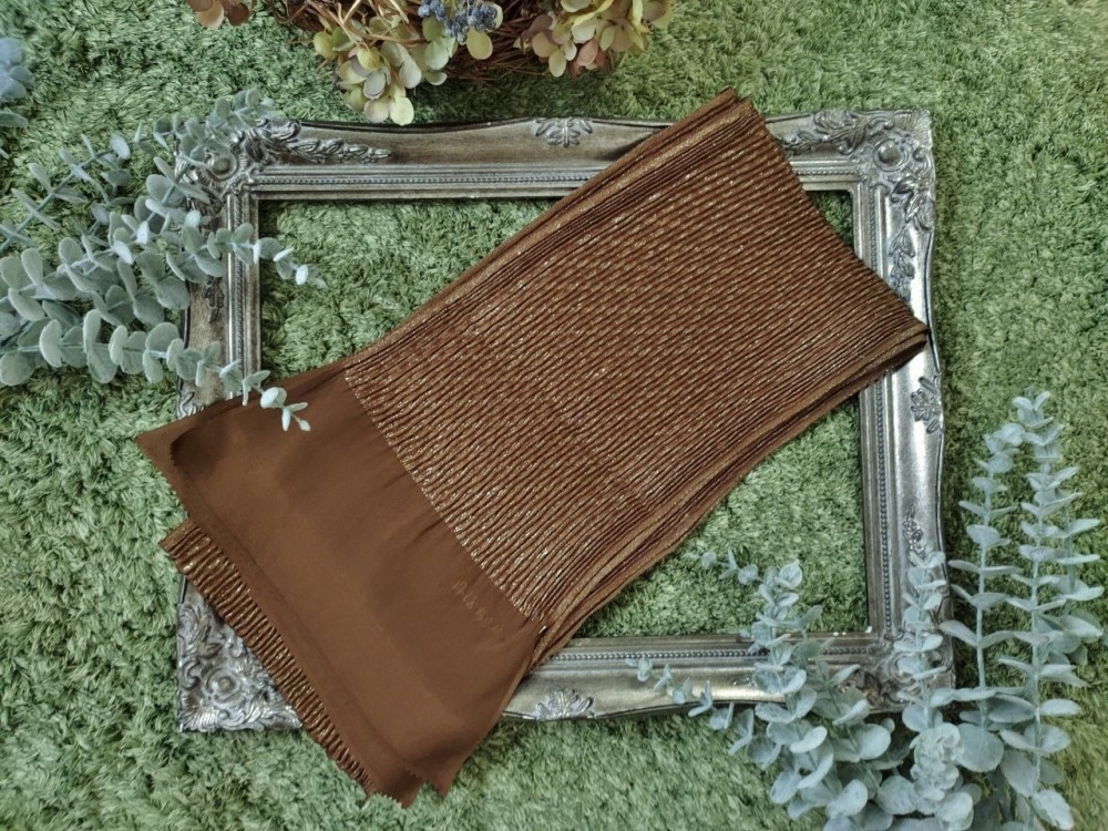 【数量限定】ニュアンスカラーふくれ平帯揚-ブロンズカラー-