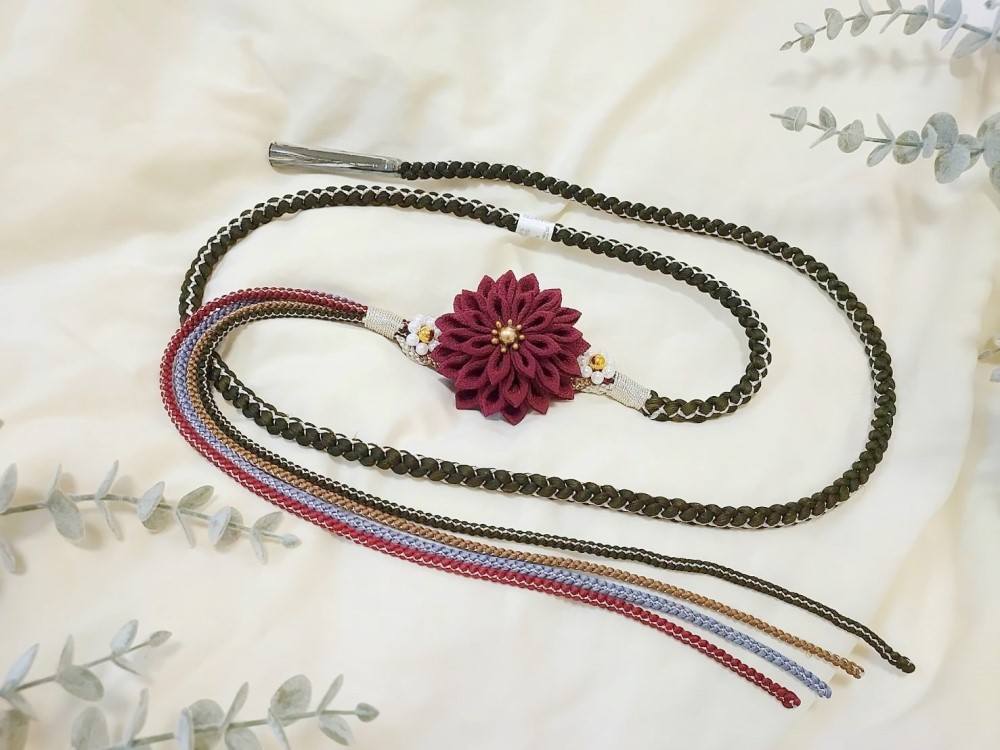 飾り取り外し可能タイプ　４層つまみ付帯〆　ROJ-22bカーキ03