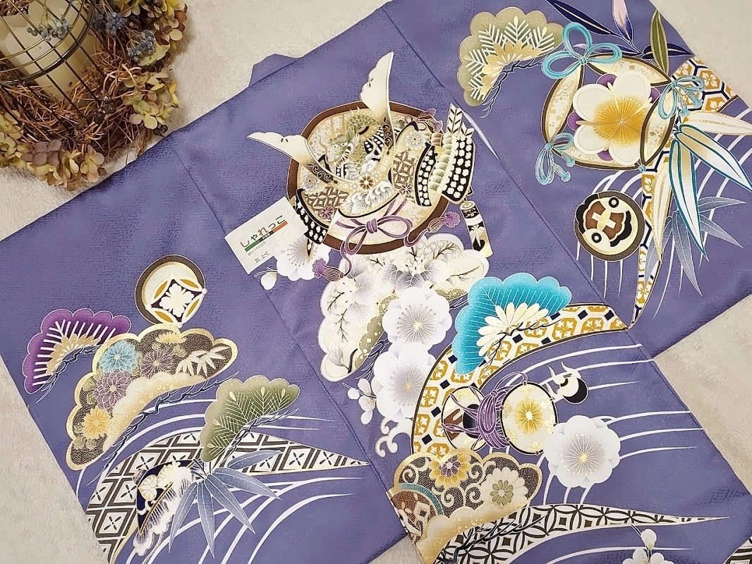 【現品】 男児お宮参り祝着 しゃれっこNo.「翼」2C【くすみ紫】 - 画像 (6)