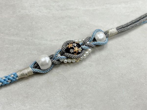 帯〆組みひもトンボ玉 TOJ-2409p - 画像 (4)