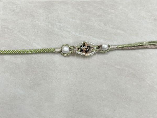 帯〆組みひもトンボ玉 TOJ-2409r - 画像 (2)