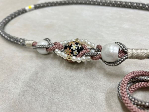 帯〆組みひもトンボ玉 TOJ-2409s