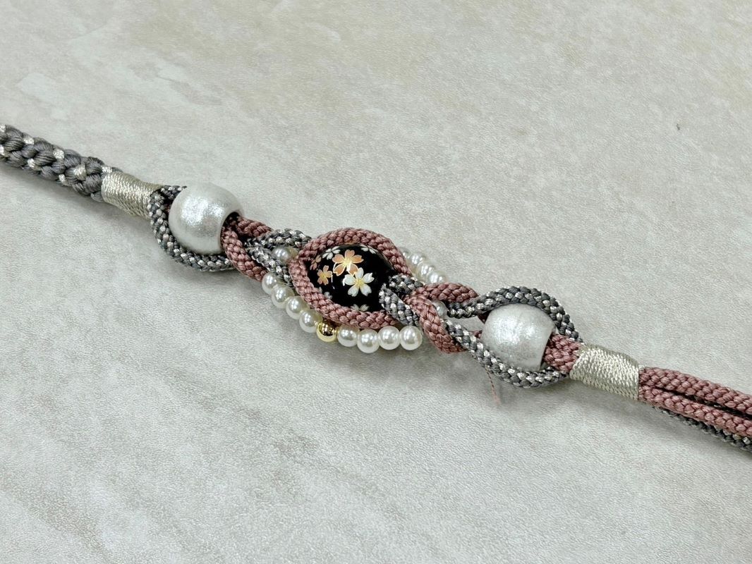 帯〆組みひもトンボ玉 TOJ-2409s - 画像 (2)