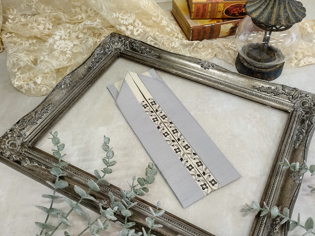 【アウトレット】重衿【合繊】ポリシャンタン刺繍-RSK2307eグレー - 画像 (4)