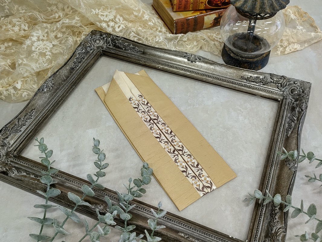 【アウトレット】重衿【合繊】ポリシャンタン刺繍-RSK2307fベージュ - 画像 (4)