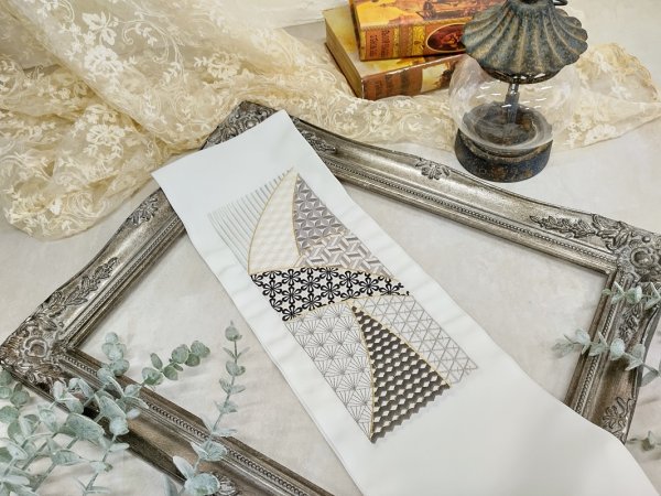 ししゅう半衿【ポリ合繊】シルエリー2023幾何学a