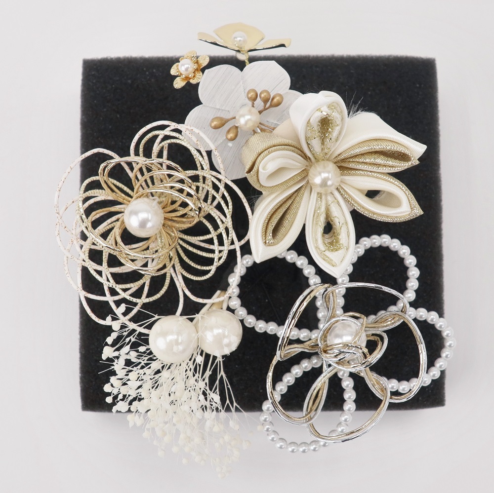 髪飾り大人用 400-943ゴールド セパレートタイプ - 画像 (2)