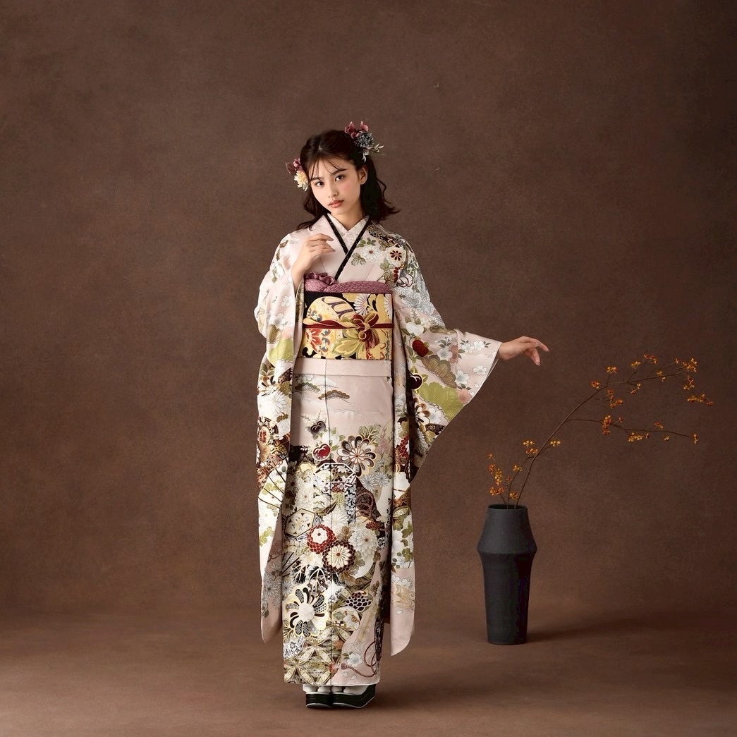 2026正絹振袖　ひいな　№1177　-灰桜色- - 画像 (4)