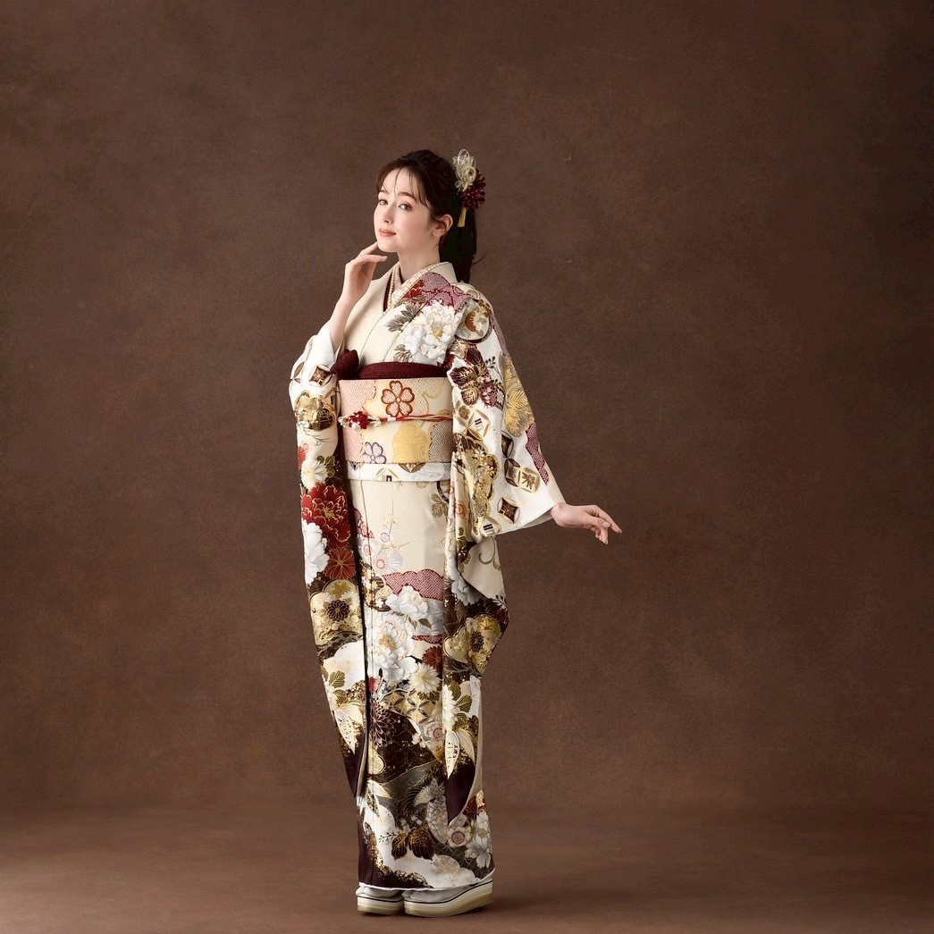 2026正絹振袖　ひいな　№1175　-練色- - 画像 (4)