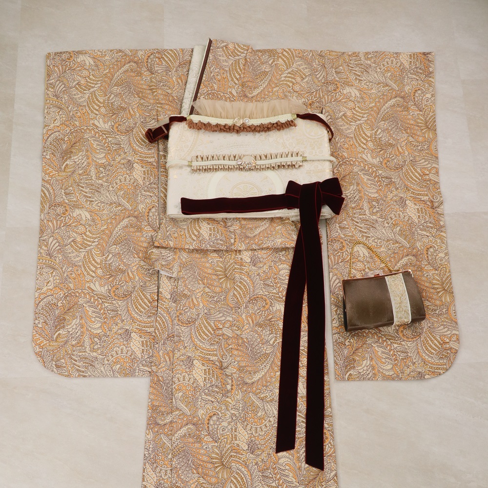 現品限り　合繊振袖　ラフィネオリジナルコーデ