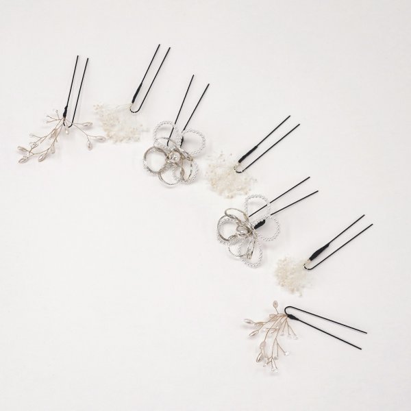 髪飾り大人用　400-619シルバー　セパレートタイプ - 画像 (3)