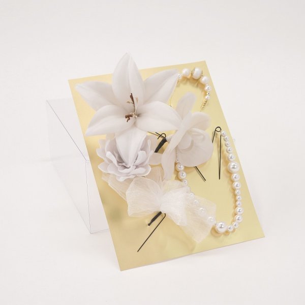 髪飾り大人用 400-976 ユリにパール-3色展開- - 画像 (2)