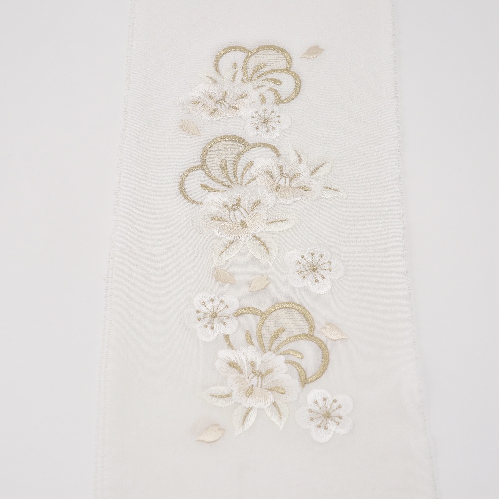 【SALE・特価品】絹交織　ししゅう半衿　椿　-2色展開- - 画像 (7)