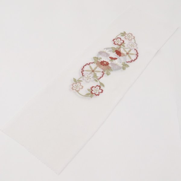 【SALE・特価品】絹交織 ししゅう半衿 雪輪 -2色展開- - 画像 (2)