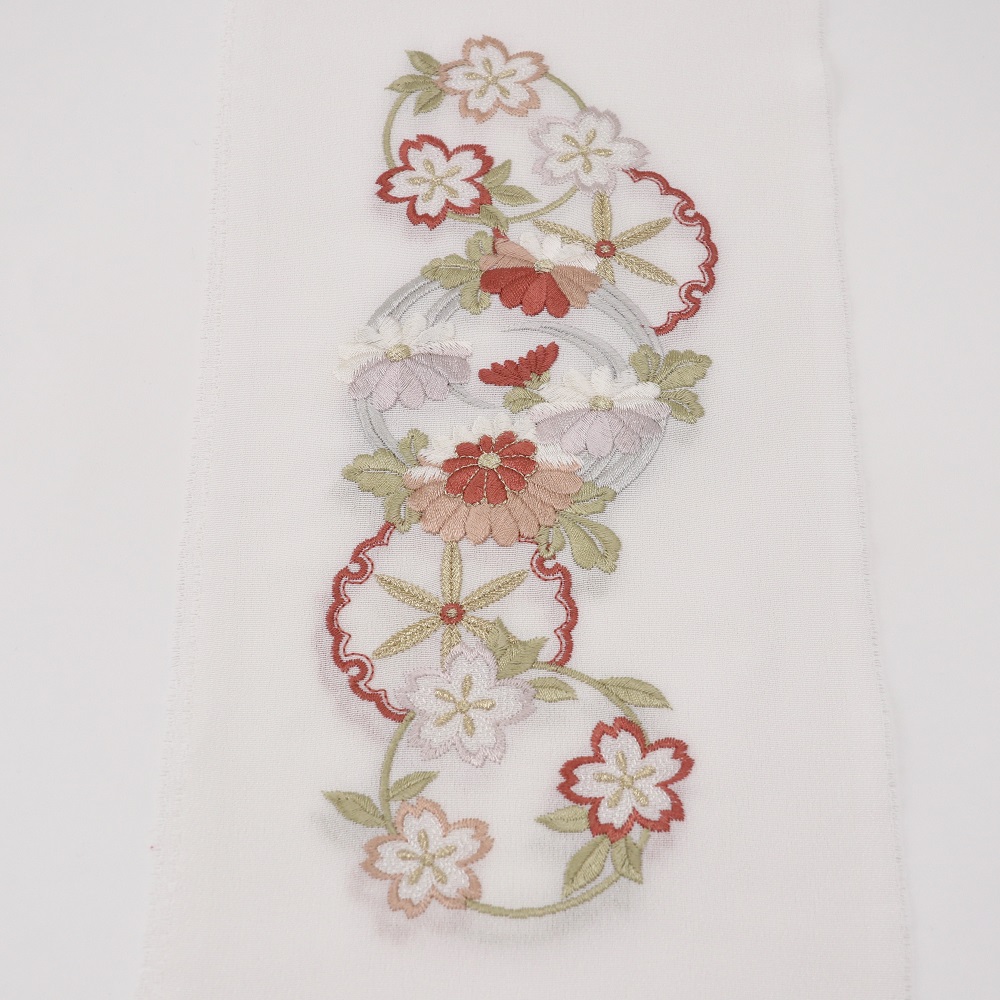 【SALE・特価品】絹交織 ししゅう半衿 雪輪 -2色展開- - 画像 (3)