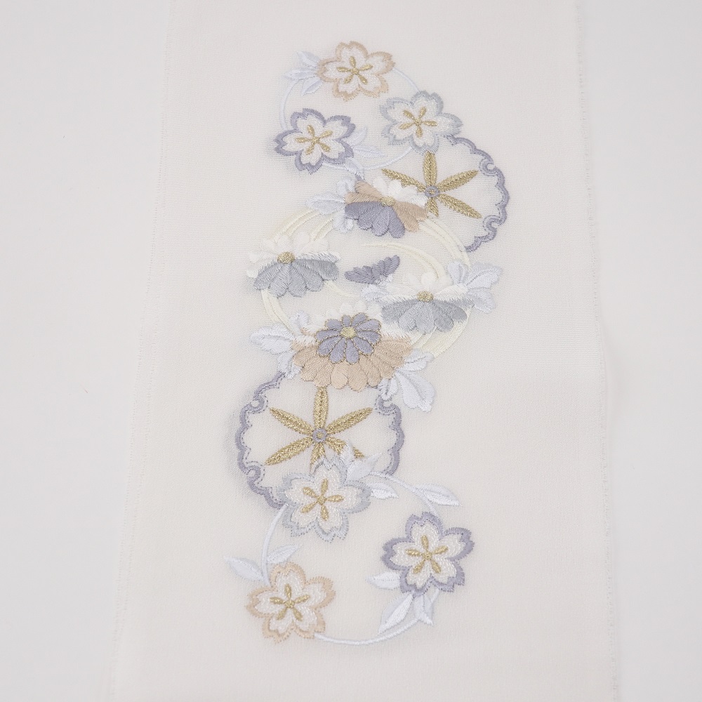 【SALE・特価品】絹交織 ししゅう半衿 雪輪 -2色展開- - 画像 (6)