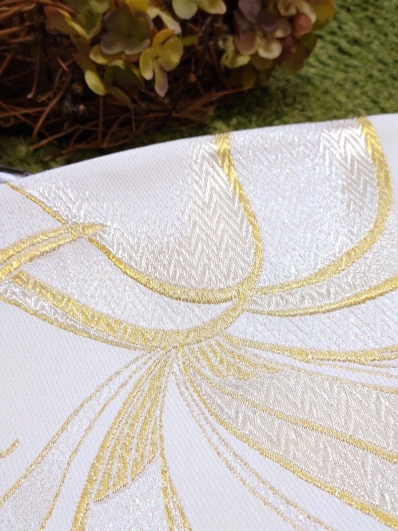 《人気商品》袋帯【正絹】振袖用 GFO-53白ゴールド - 画像 (6)