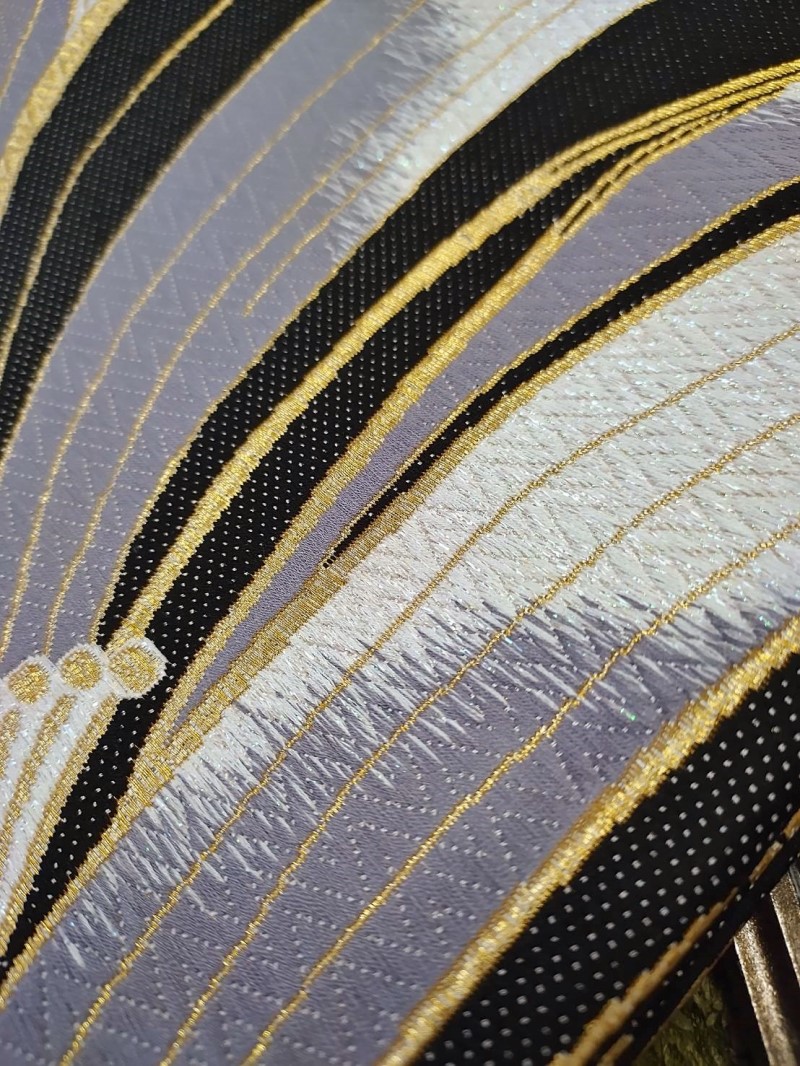 袋帯【正絹】振袖用 RTO-2302c黒 - 画像 (5)