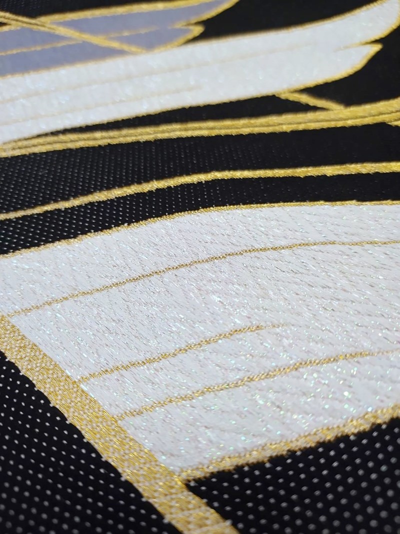 袋帯【正絹】振袖用 RTO-2302c黒 - 画像 (4)