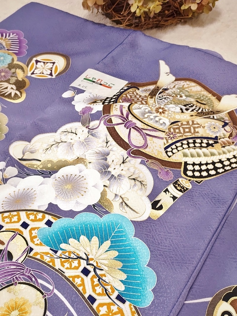 【現品】 男児お宮参り祝着 しゃれっこNo.「翼」2C【くすみ紫】 - 画像 (3)