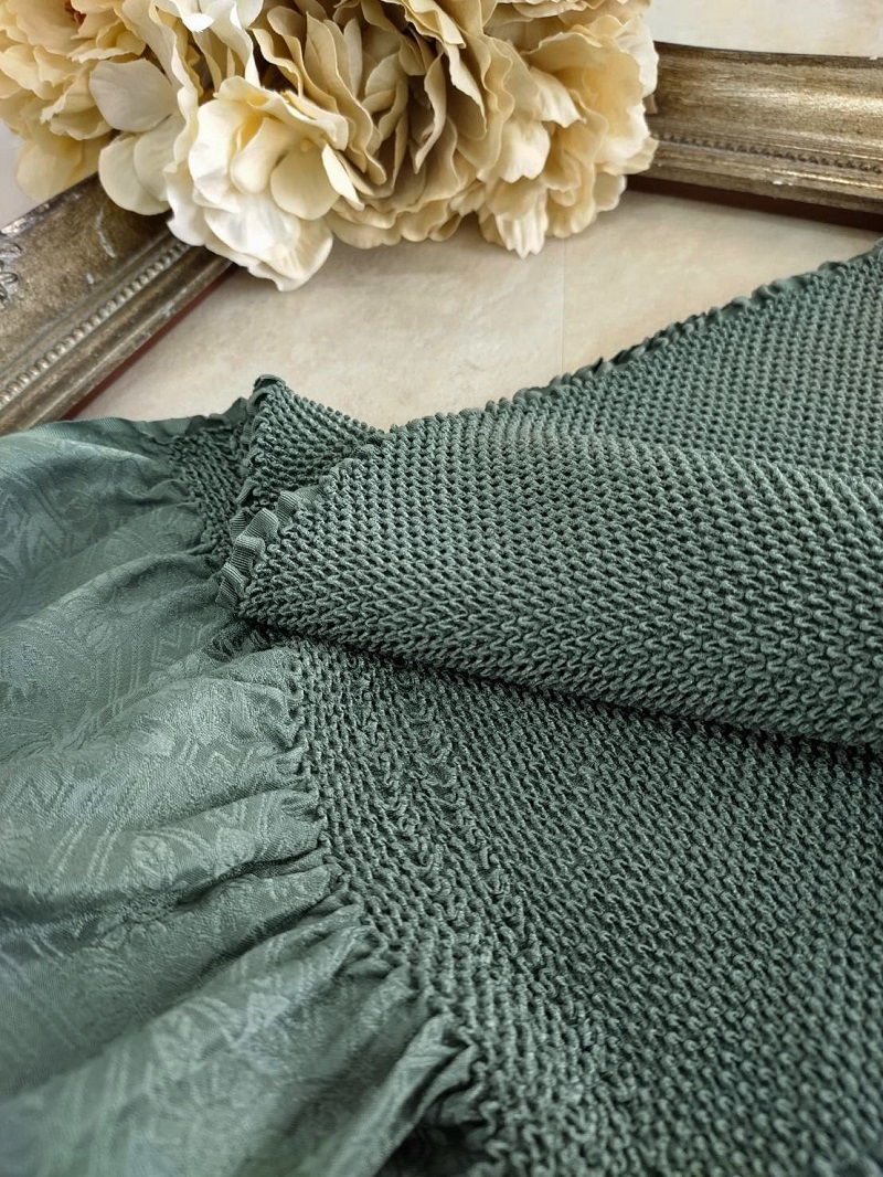 エバース絞り帯揚 ラフィネ別注カラー 正絹【残数限り】RT-EO23aくすみグリーン - 画像 (3)