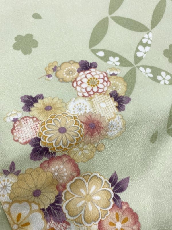 3歳女児被布セット　-№.「3歳_RTG-2306Lg」メロングリーン - 画像 (6)