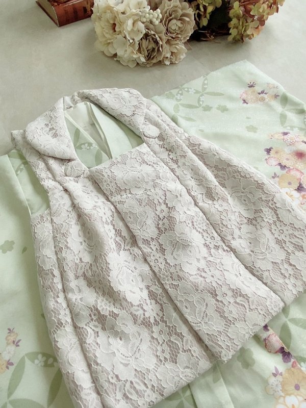 3歳女児被布セット　-№.「3歳_RTG-2306Lg」メロングリーン - 画像 (5)