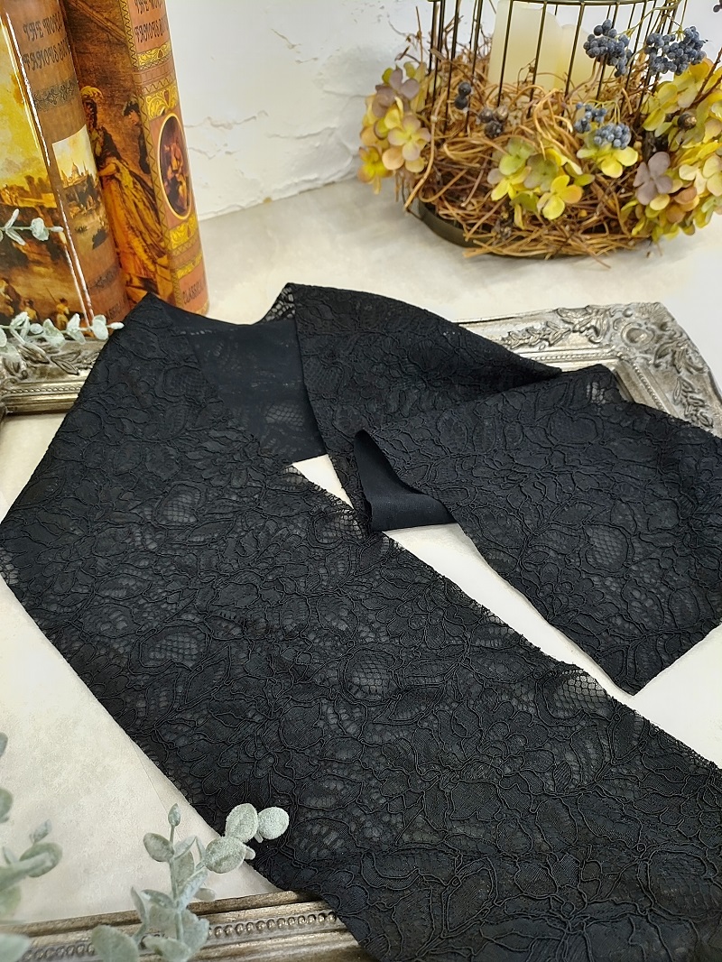 ラフィネ レース半衿/ボンディングレース ブラック - 画像 (2)