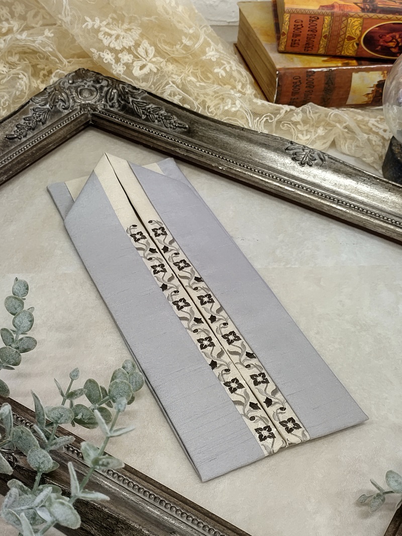 【アウトレット】重衿【合繊】ポリシャンタン刺繍-RSK2307eグレー