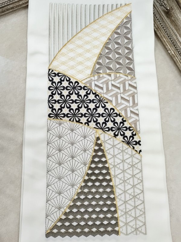 ししゅう半衿【ポリ合繊】シルエリー2023幾何学a - 画像 (3)