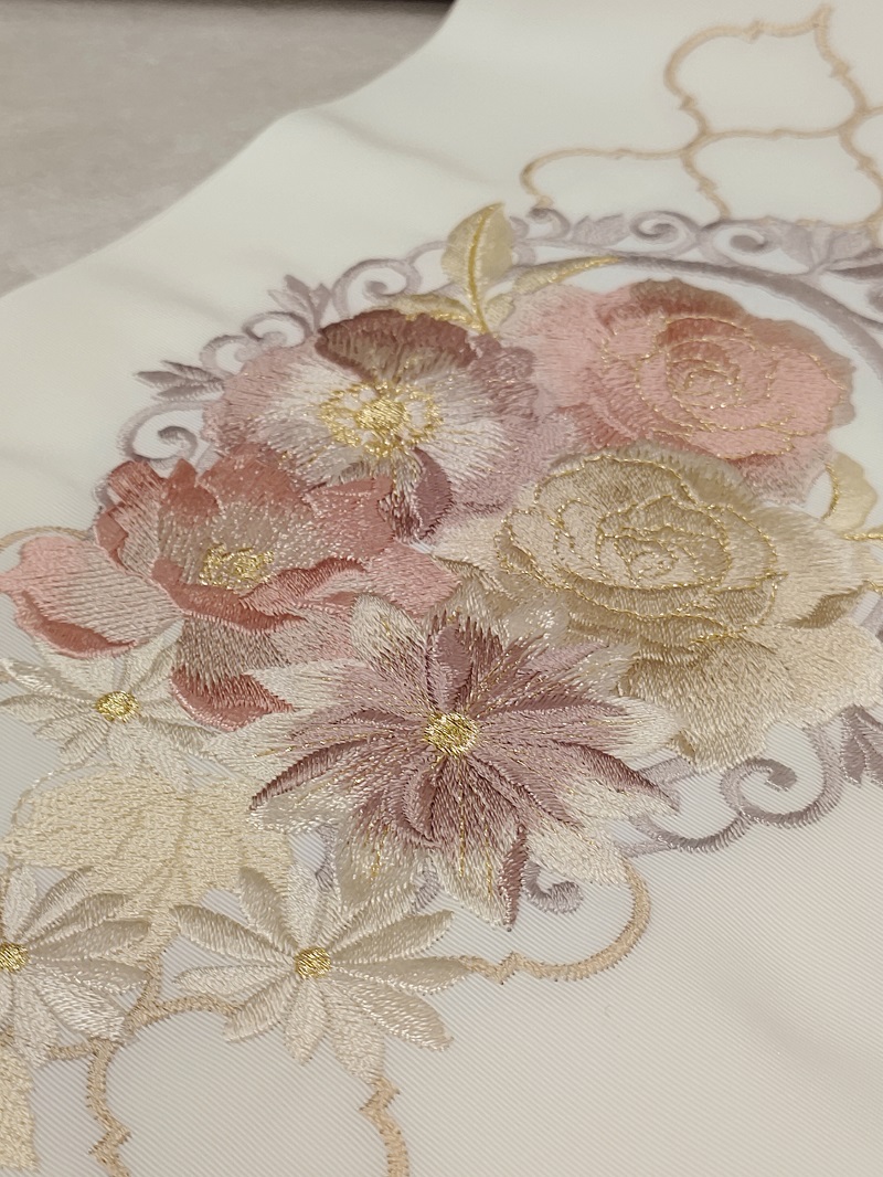 【アウトレット】ししゅう半衿【ポリ合繊】シルエリー2023窓枠に花a - 画像 (4)