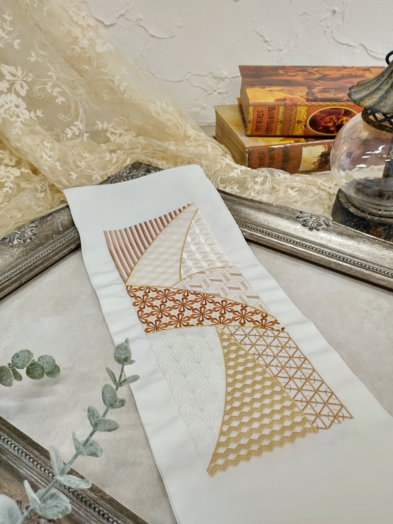 ししゅう半衿【ポリ合繊】シルエリー2023幾何学b - 画像 (3)