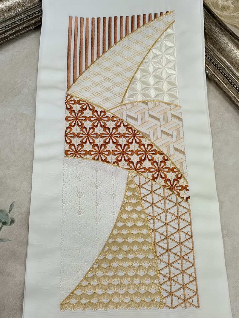 ししゅう半衿【ポリ合繊】シルエリー2023幾何学b - 画像 (5)