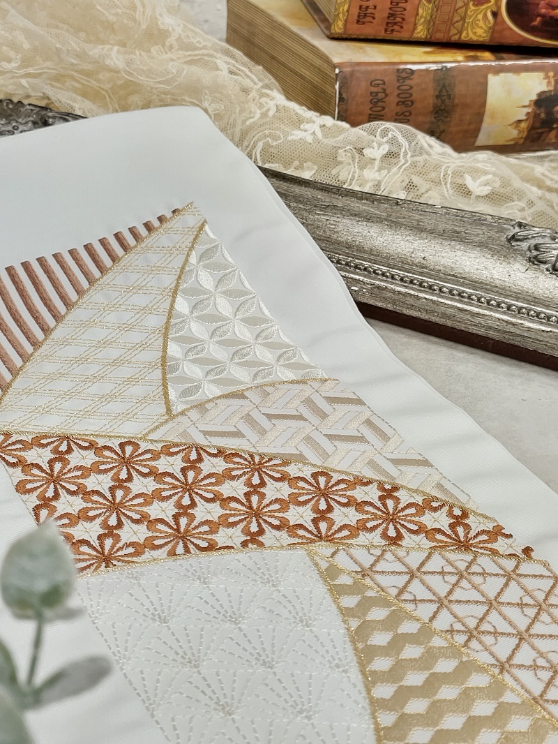 ししゅう半衿【ポリ合繊】シルエリー2023幾何学b - 画像 (2)