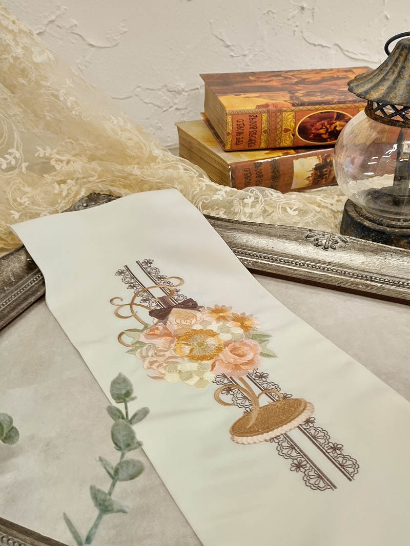 【アウトレット】ししゅう半衿【ポリ合繊】シルエリー2023フラワーブーケa - 画像 (4)