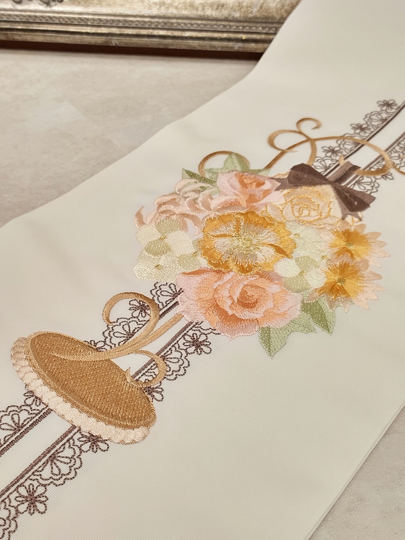 【アウトレット】ししゅう半衿【ポリ合繊】シルエリー2023フラワーブーケa - 画像 (5)